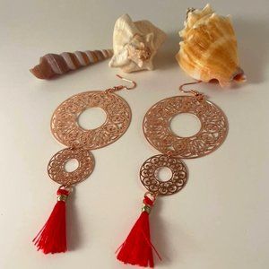 Delicate Long Earrings with Tassel